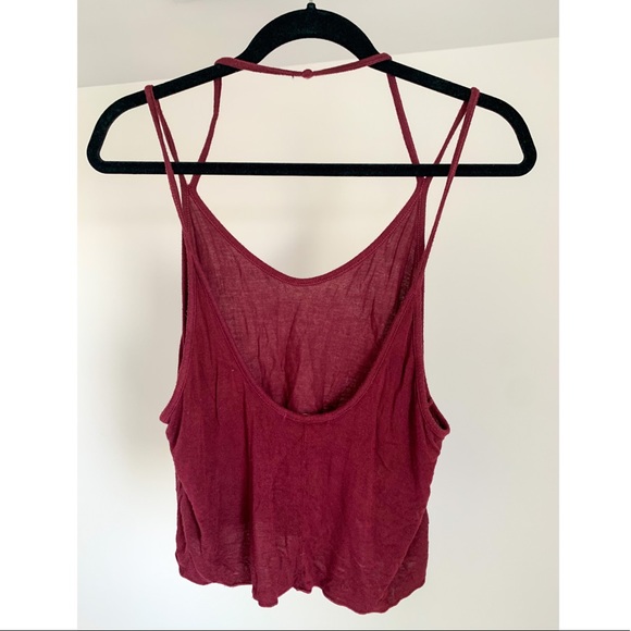 Brandy Melville Maroon Tank Top with Low Back - Picture 3 of 4